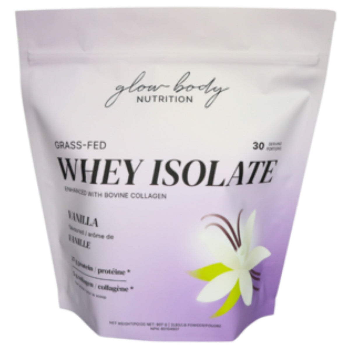 Glow Body Grass-Fed Whey Isolate Vanilla 907g