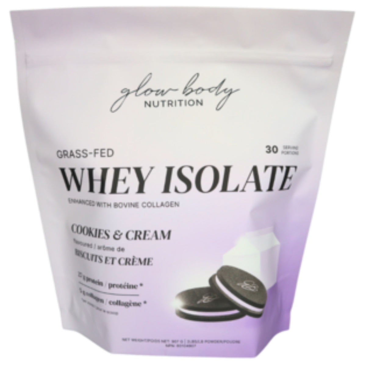 Glow Body Grass-Fed Whey Isolate Cookies & Cream 907g