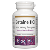 Bioclinic Naturals Betaine HCI with 100mg Fenugreek 60 Vegetarian Capsules