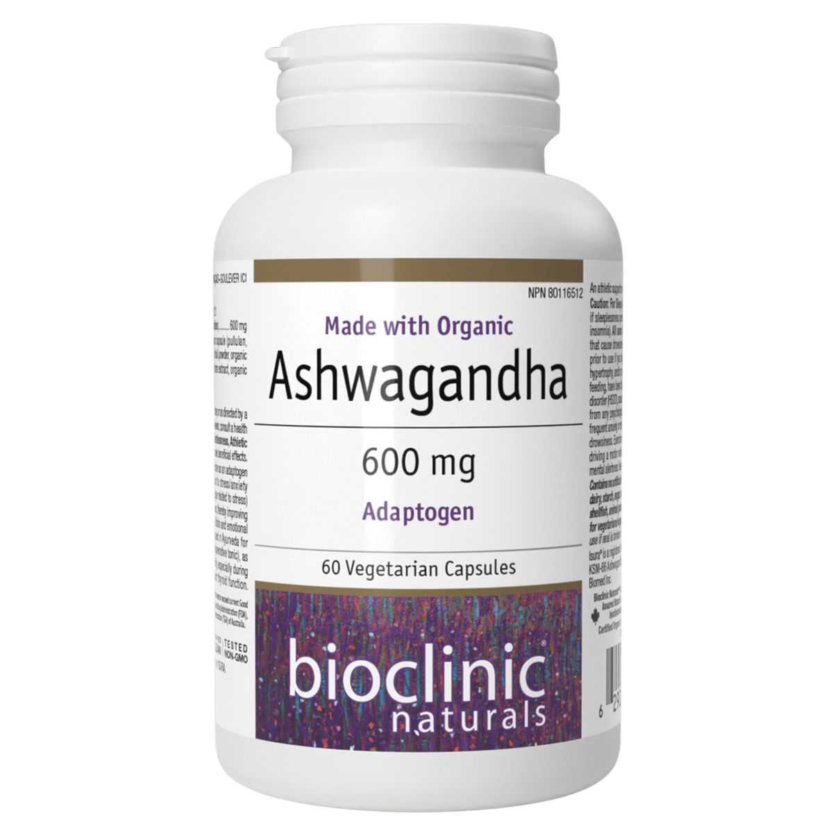 Bioclinic Naturals Ashwagandha 600mg 60 Vegetarian Capsules