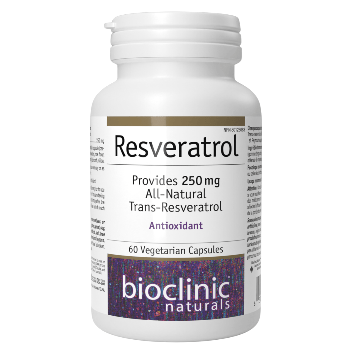 Bioclinic Naturals Resveratrol 250mg 60 Vegetarian Capsules