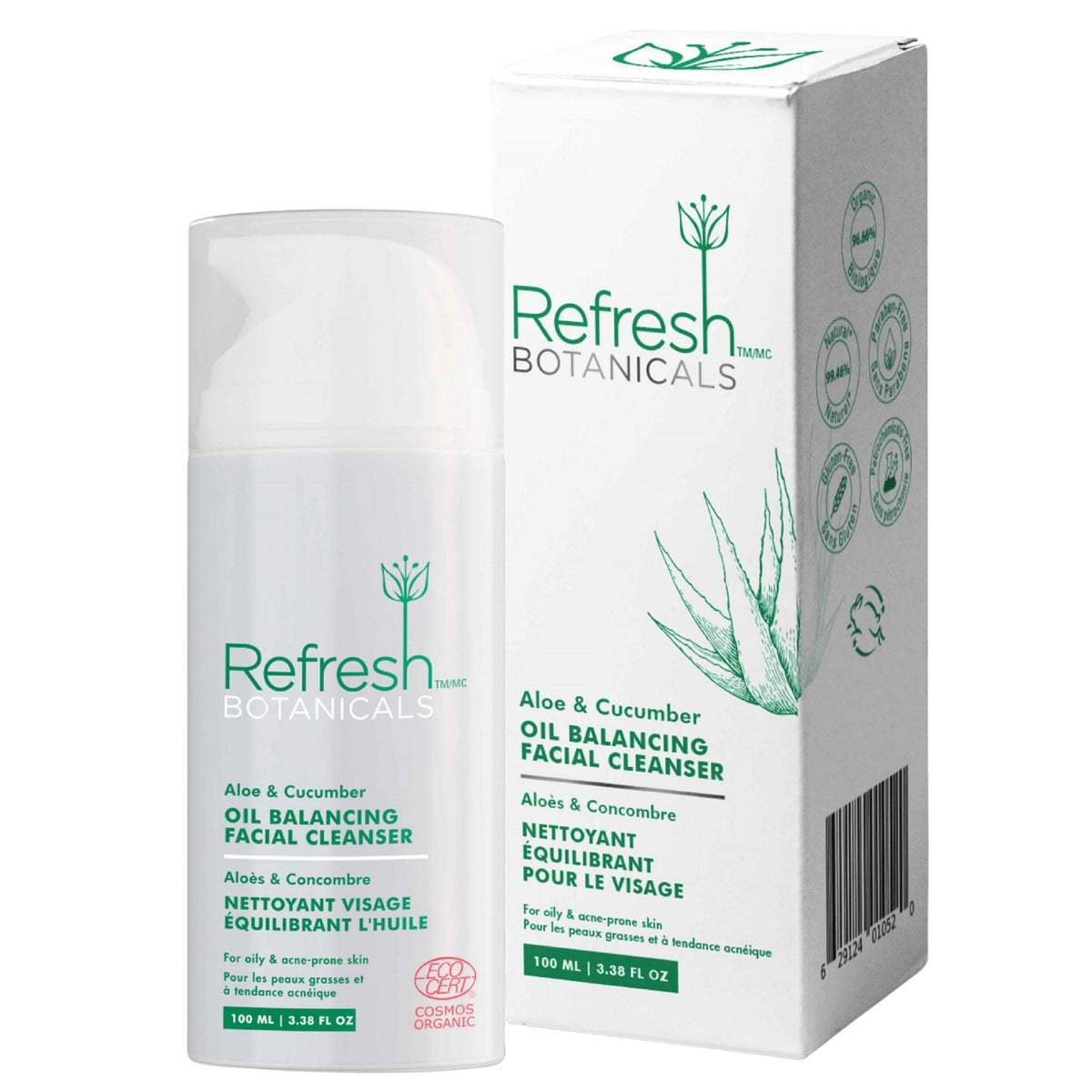 Refresh Botanicals Oil Balancing Facial Cleanser Aloe & Cucumber 100ml