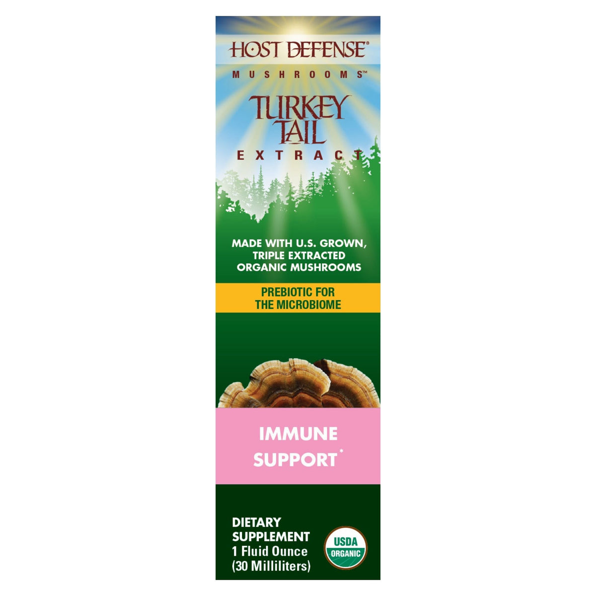 Host Defense Turkey Tail Extract 30ml - Promotes Digestive And Gastrointestinal Health, Supports Beneficial Microflora In Gut Microbiome, Helps Maintain Balanced Immune Response