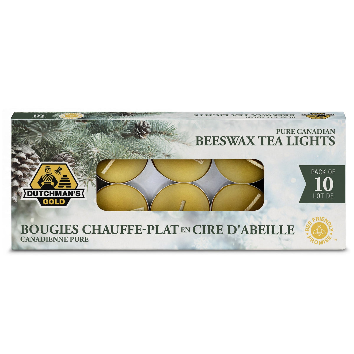 Dutchman's Gold Seasonal Beeswax Tealights - Non-Toxic, Non-Allergenic Tealights, Sweet & Natural Aroma, Purify the Air and Promote Relaxation