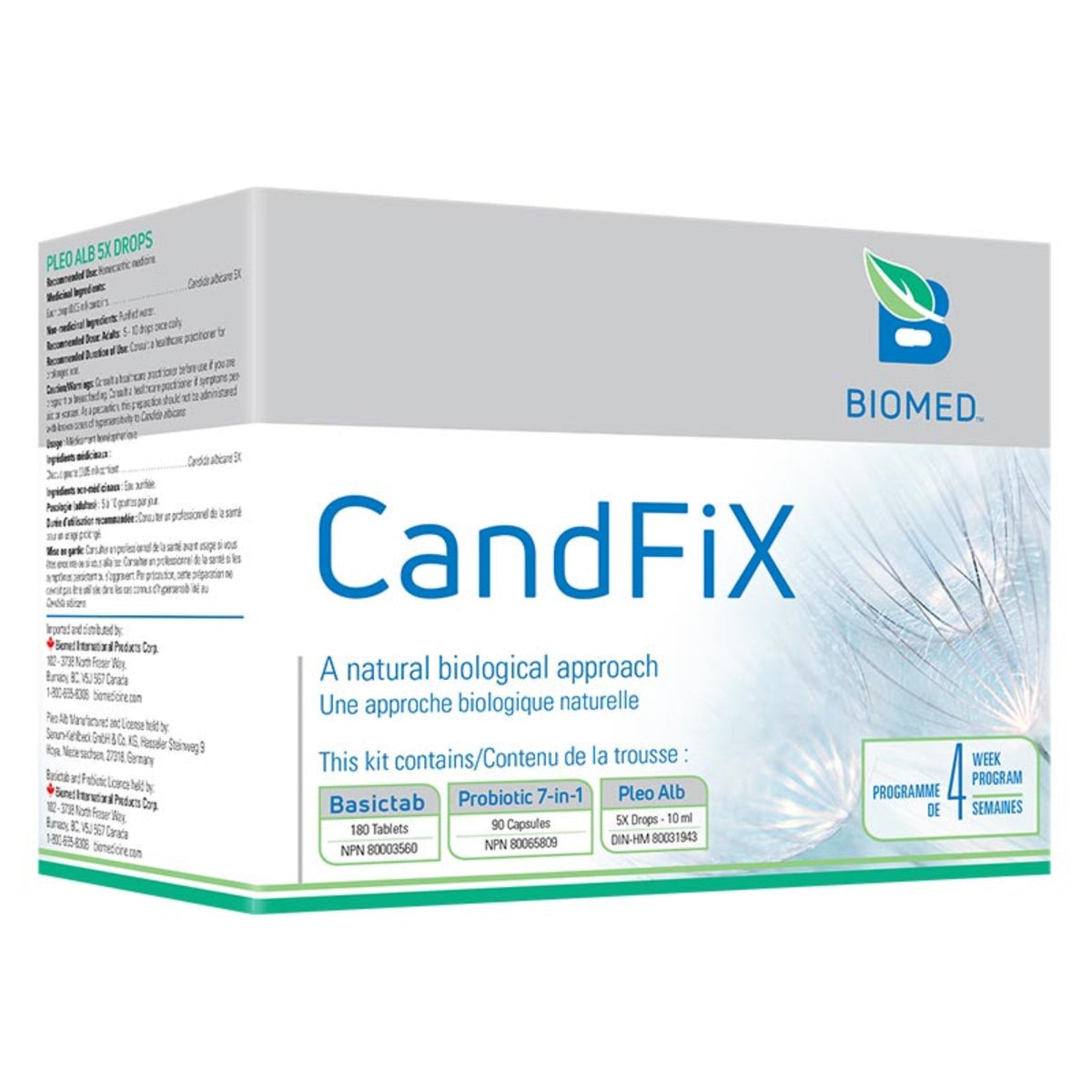 Biomed CandFiX Kit - Replenish Healthy Intestinal Flora, Reduce Candida and/or Fungal Overgrowth, and Rebalance Normal Acid-Base (pH) Levels