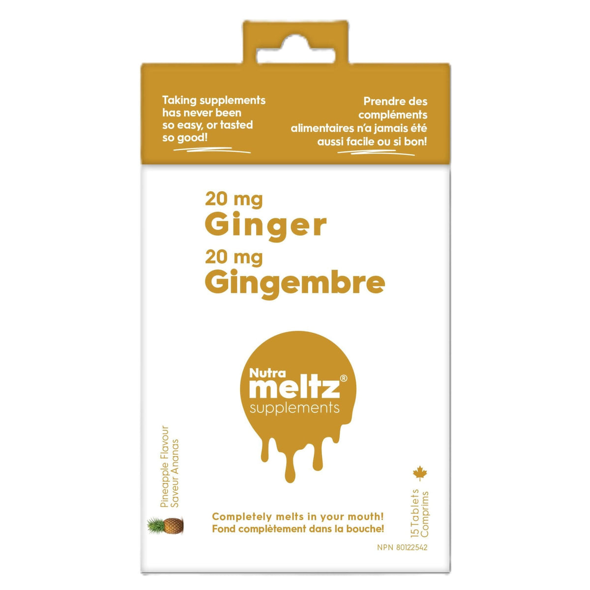 Nutrameltz Ginger 20mg 15 Tablets - Possesses Potent Anti-Inflammatory And Antioxidant Properties, Alleviates Digestive Discomfort, Eases Nausea, And Supports Gastrointestinal Health, Have Potential Health Benefits