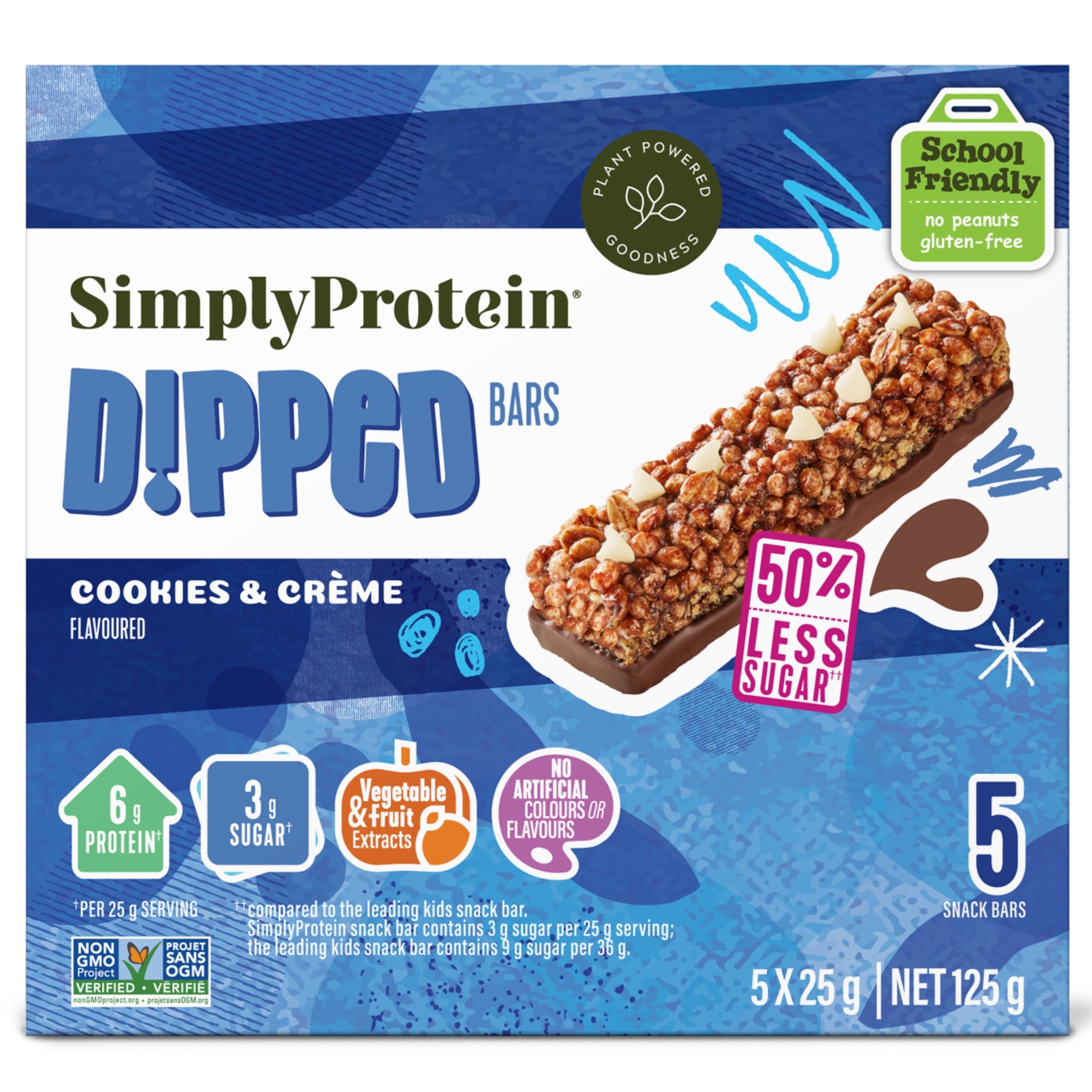 SimplyProtein Cookie and Creme Dipped 5pk 125g - Nature's Source Inc
