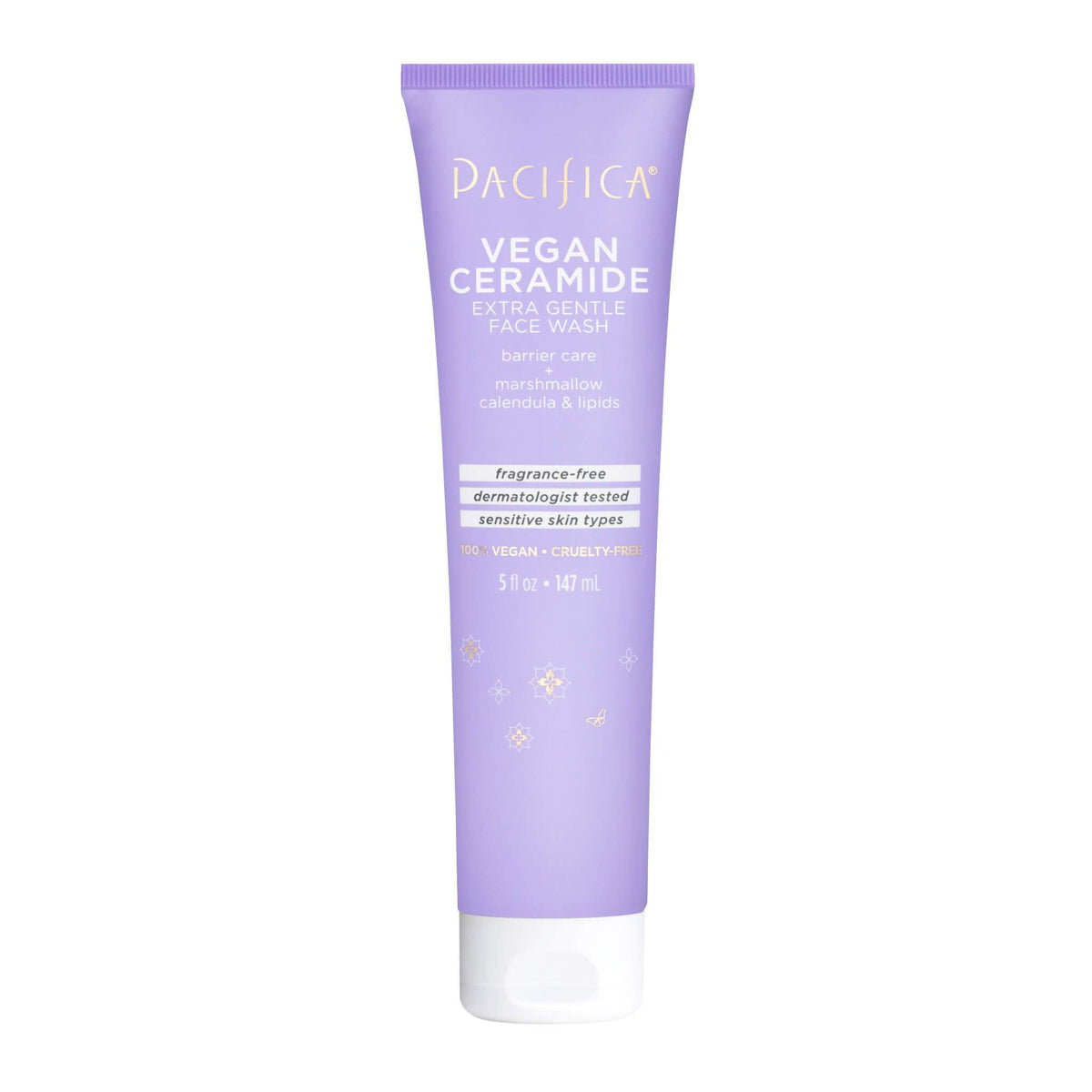 Pacifica Vegan Ceramide Gentle Face Wash 147ml - Formulated for Sensitive Skin to Support Your Skinâ€™s Barrier, While Removing Makeup, Oil and Impurities