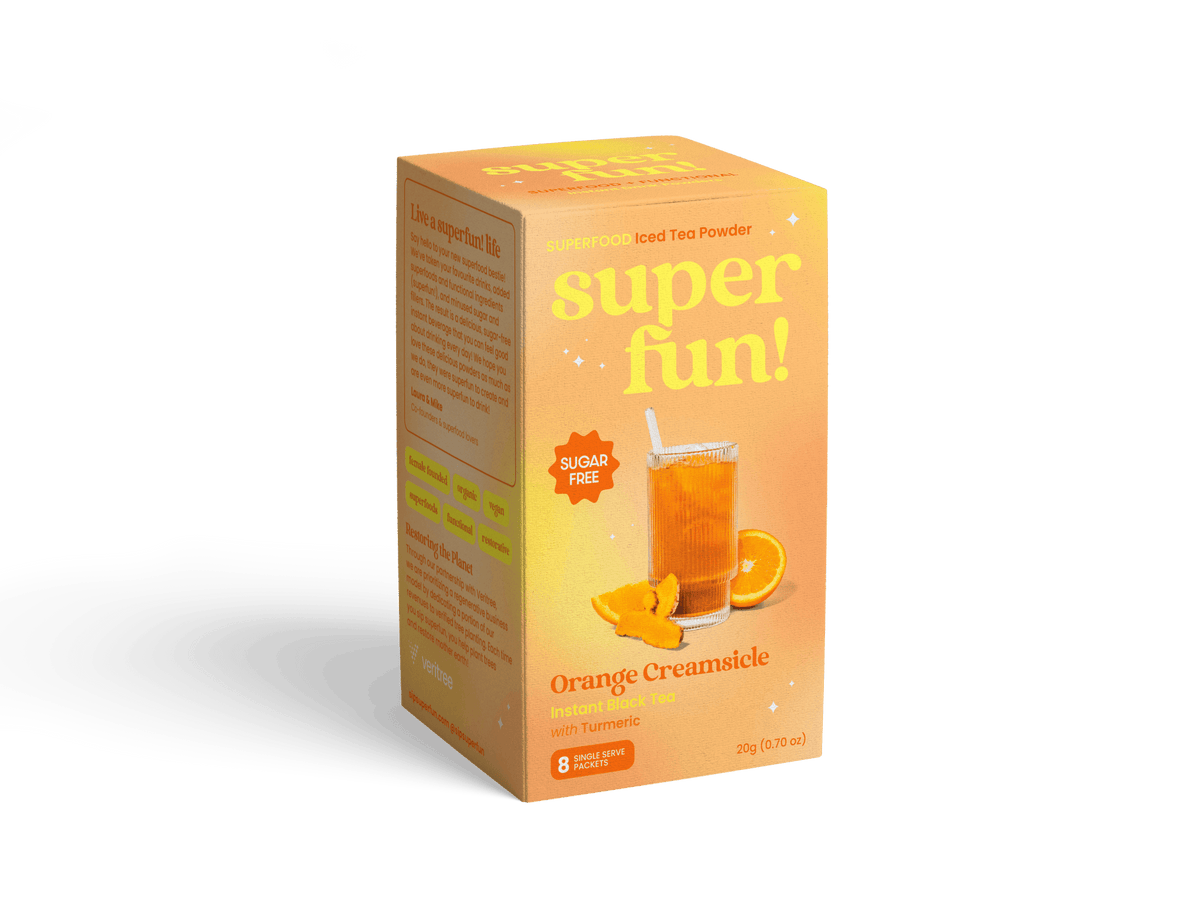 Tealish Orange Creamsicle Iced Tea 8 Packets - Creamy Citrus Vibes, Inflammation Fighting Turmeric, Antioxidant Filled Instant Iced Black Tea