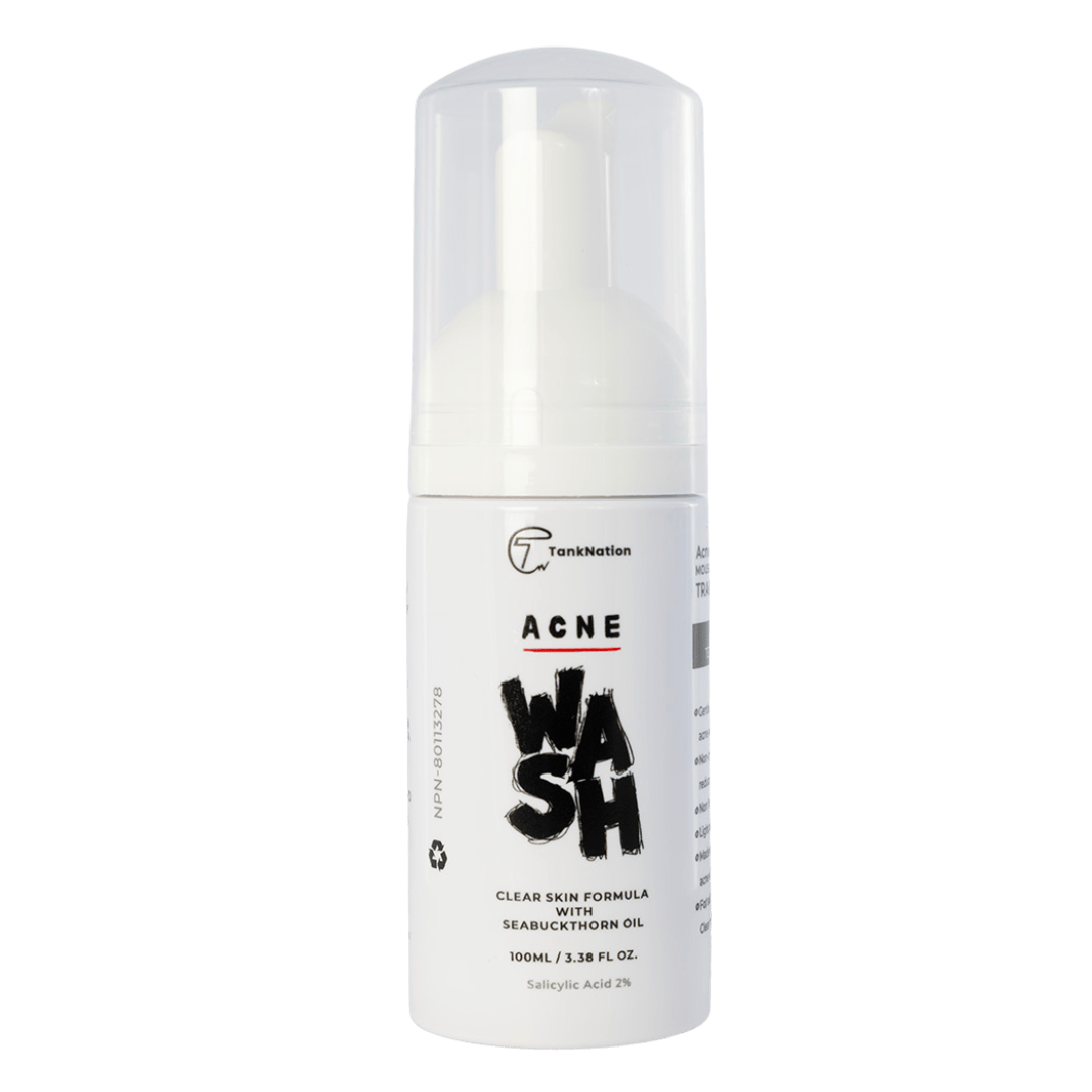 Tank Nation Acne Fighting Foam Cleanser Face Wash 100ml - Gentle Cleanser That Effectively Treats Acne-Prone Skin, Reduces Inflammation, Freshly Scented With a Citrus Scent