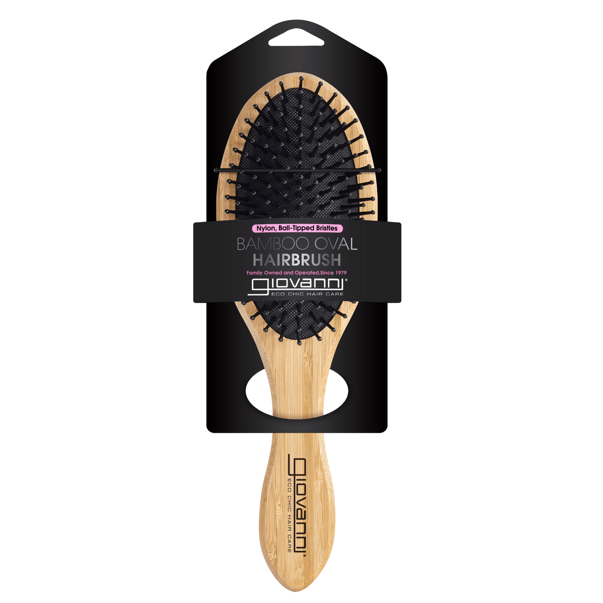 Giovanni Bamboo Oval Hair Brush - Perfect For Everyday Brushing, Styling, And Detangling, Ideal For All Hair Types, From Fine To Thick, Lightweight To Reduce Styling Fatigue And Strain