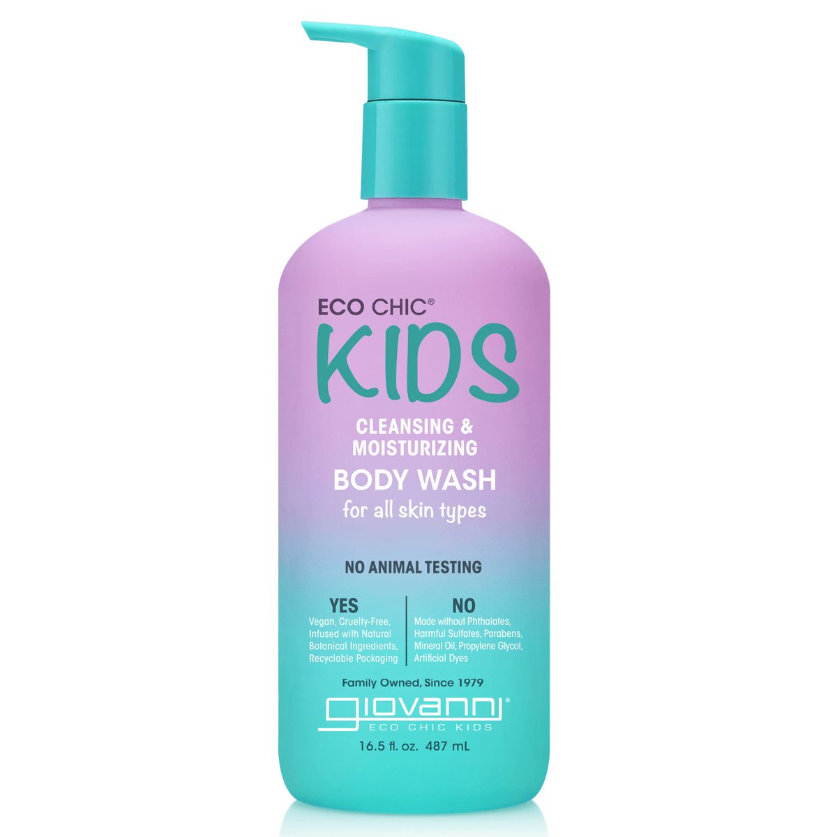Giovanni Kids Daily Cleansing Body Wash 487ml - Nourish And Cleanse Skin Gently, Naturally Smooths, Hydrates, And Moisturizes For Gentle Cleansing And Soft Skin, Infused With Watermelon And Strawberry Extracts