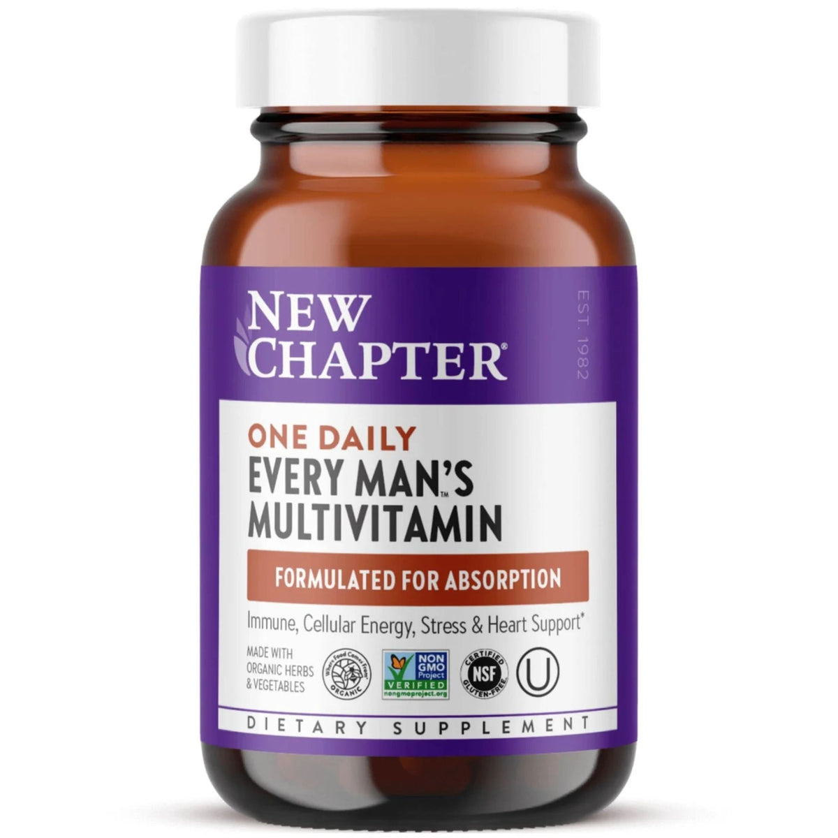New Chapter Every Man's One Daily 90 Tablets - One-Daily Multivitamins for Men Enhance Your Overall Wellness With Immune, Cellular Energy, Stress, and Heart Support