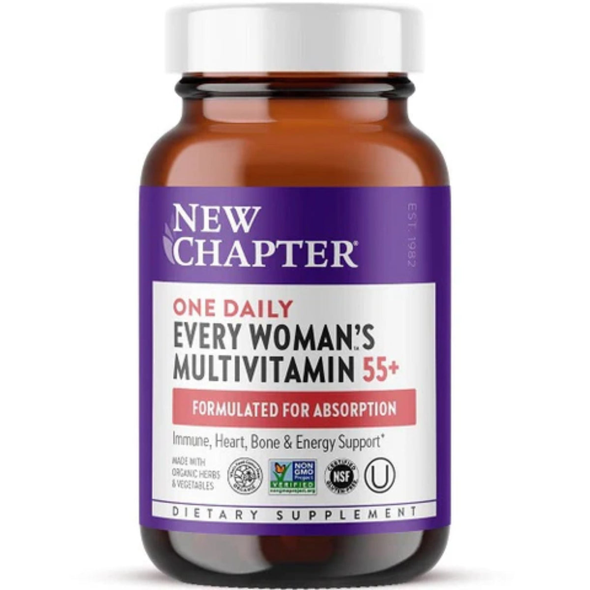 New Chapter Every Woman's One Daily 55+ 30 Tablets - Expertly Formulated One Daily Multivitamin for Women Over 50, Support Immune, Heart, Brain, Bone, Energy, Skin, Hair & Breast Health