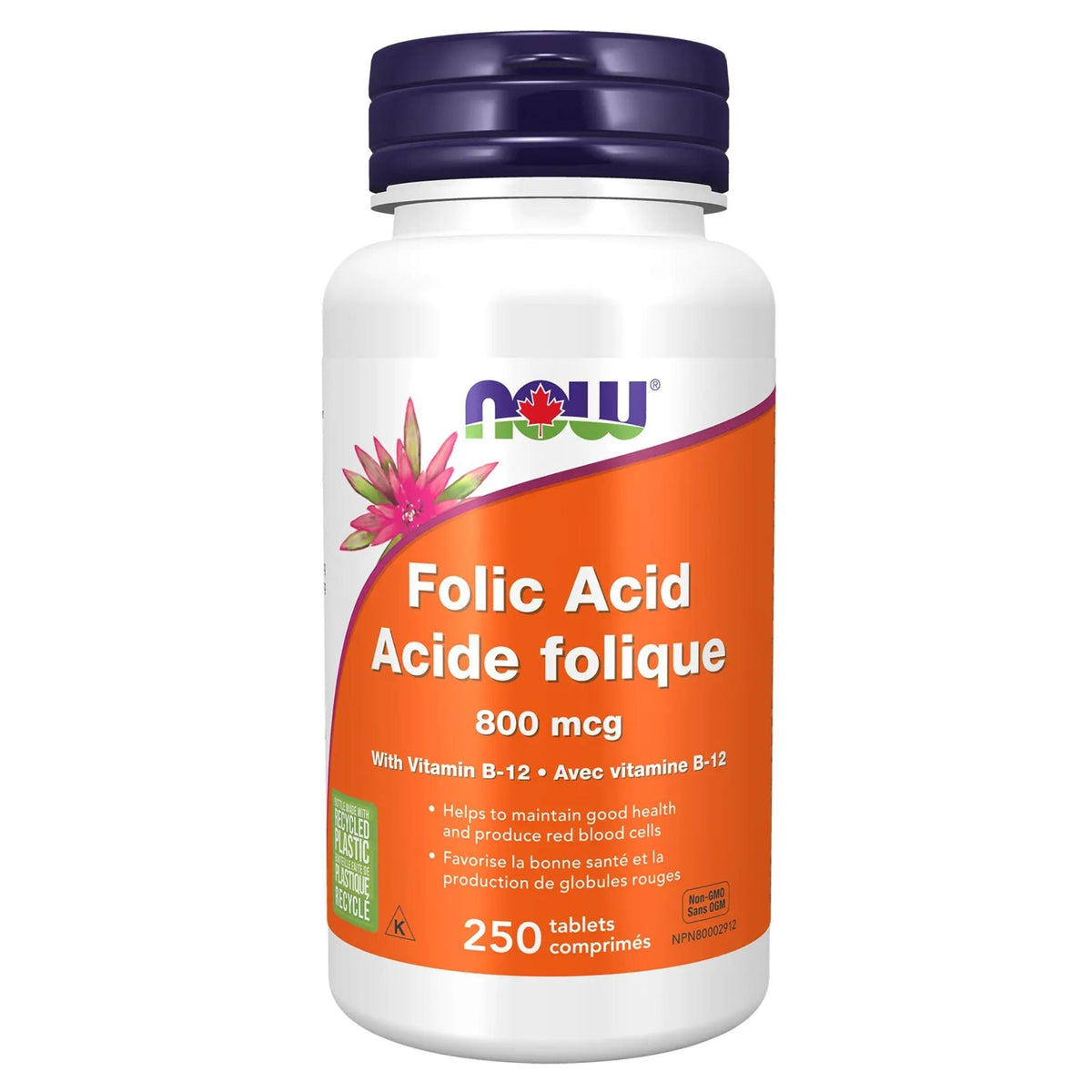 NOW Folic Acid 800mcg 250 Tablets