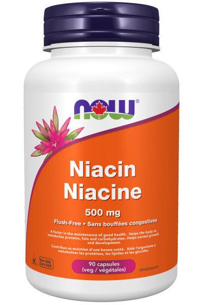 Now Niacin Flush Free 500mg 90 Capsules - Nutritional Health, Vegan Dietary Supplement, B-complex Vitamin