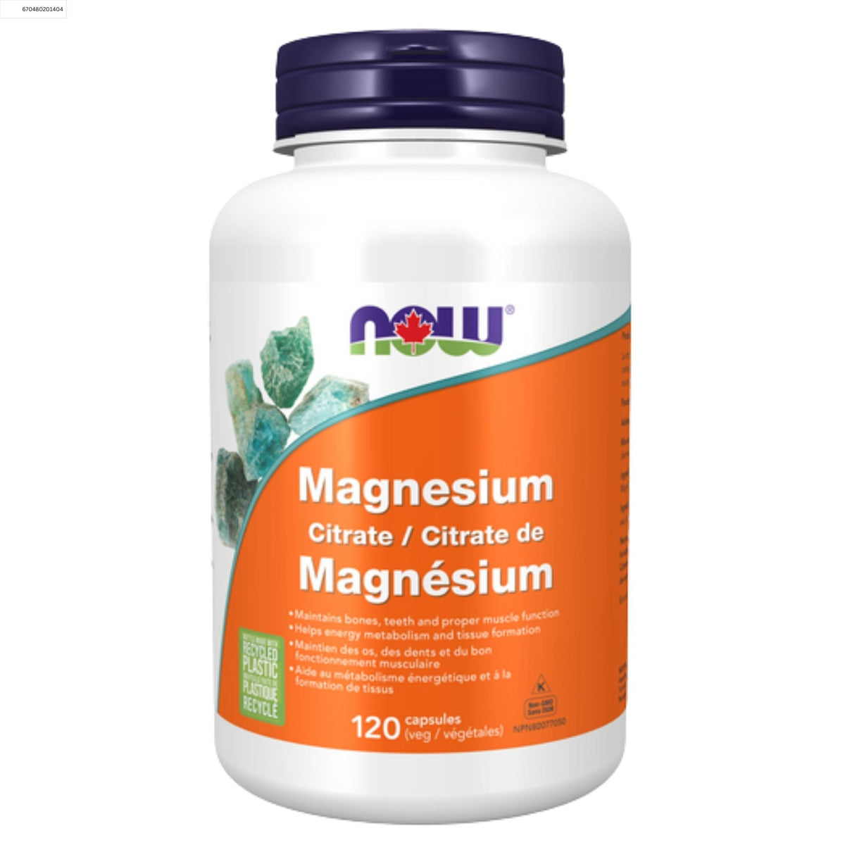 NOW Magnesium Citrate 120 Vegetable Capsules