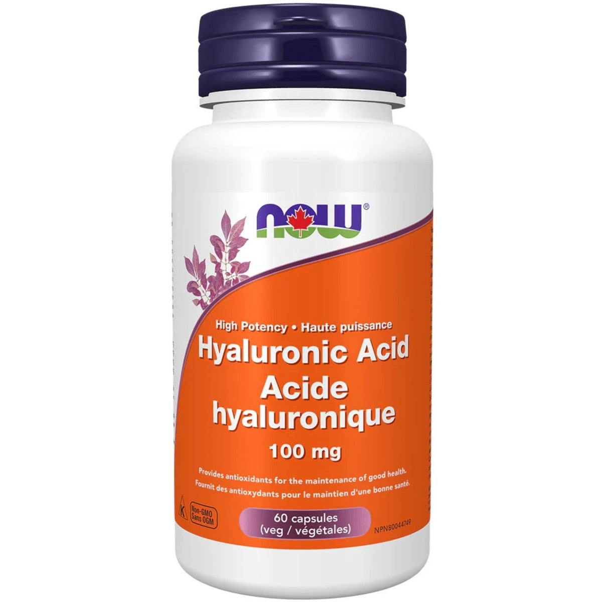 NOW Hyaluronic Acid 100mg 60 Vegan Capsules - Improves Joint Flexibility and Movement, Acts as a Joint Lubricant, Reduces Fine Lines and Wrinkles