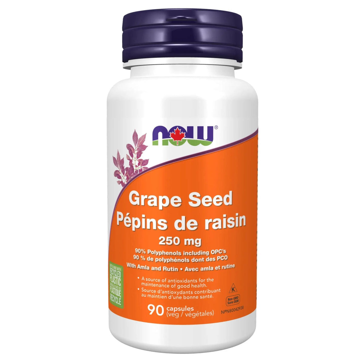 NOW Grape Seed Extract 250mg 90 Vegetable Capsules