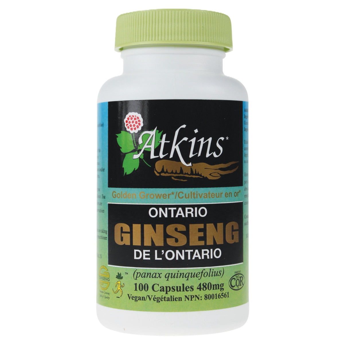 Atkins Ginseng Ontario Ginseng Vegan 100 Capsules