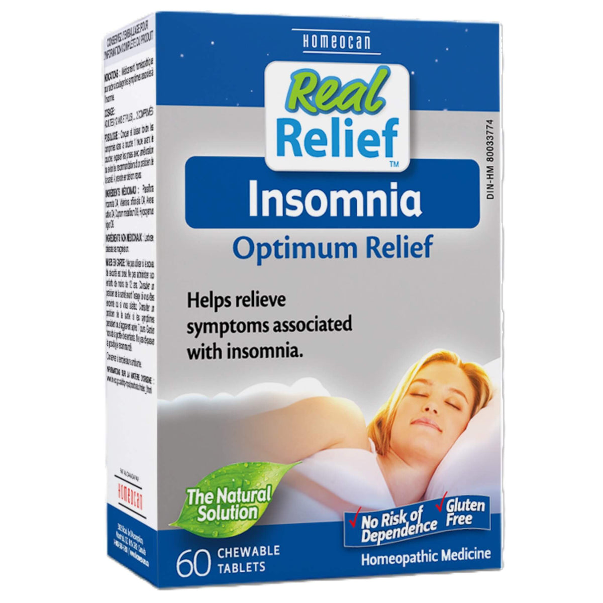 Homeocan Real Relief Insomnia 60 Chewable Tablets - Helps to Regain A Peaceful And Restful Sleep And Is Not Addictive, Provides Relief From The Symptoms Of Anxiety Associated Insomnia, Nervousness, And Physical Agitation