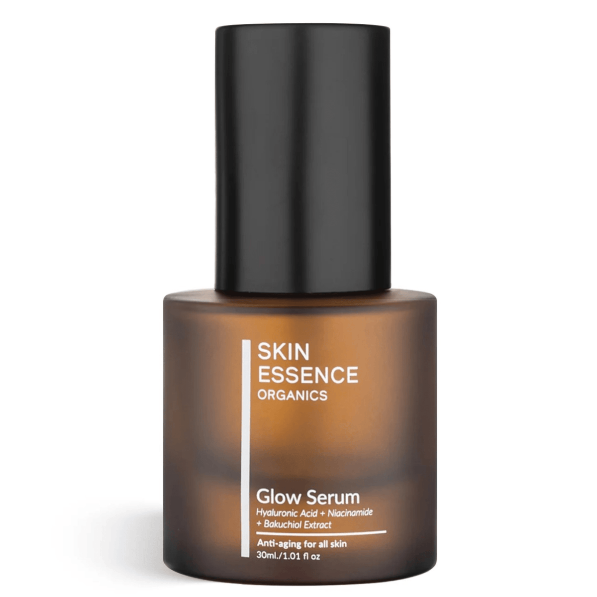 Skin Essence Organics Glow Serum 30ml - Hyaluronic Acid + Niacinamide + Bakuchiol Extract, Anti-aging for All Skin Types, Essential Step in Daily Hydration Routine