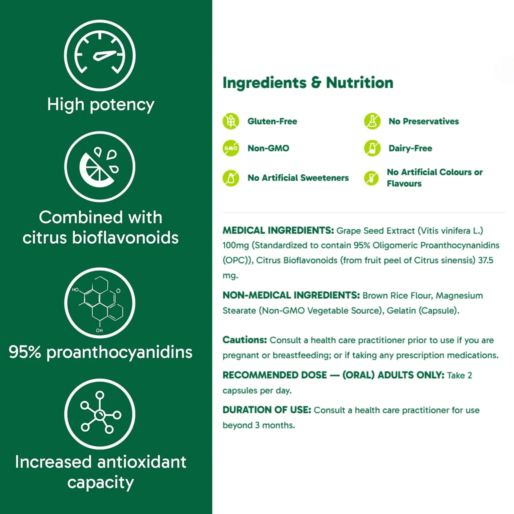 Organika Grape Seed Extract 100mg 120 Capsules
