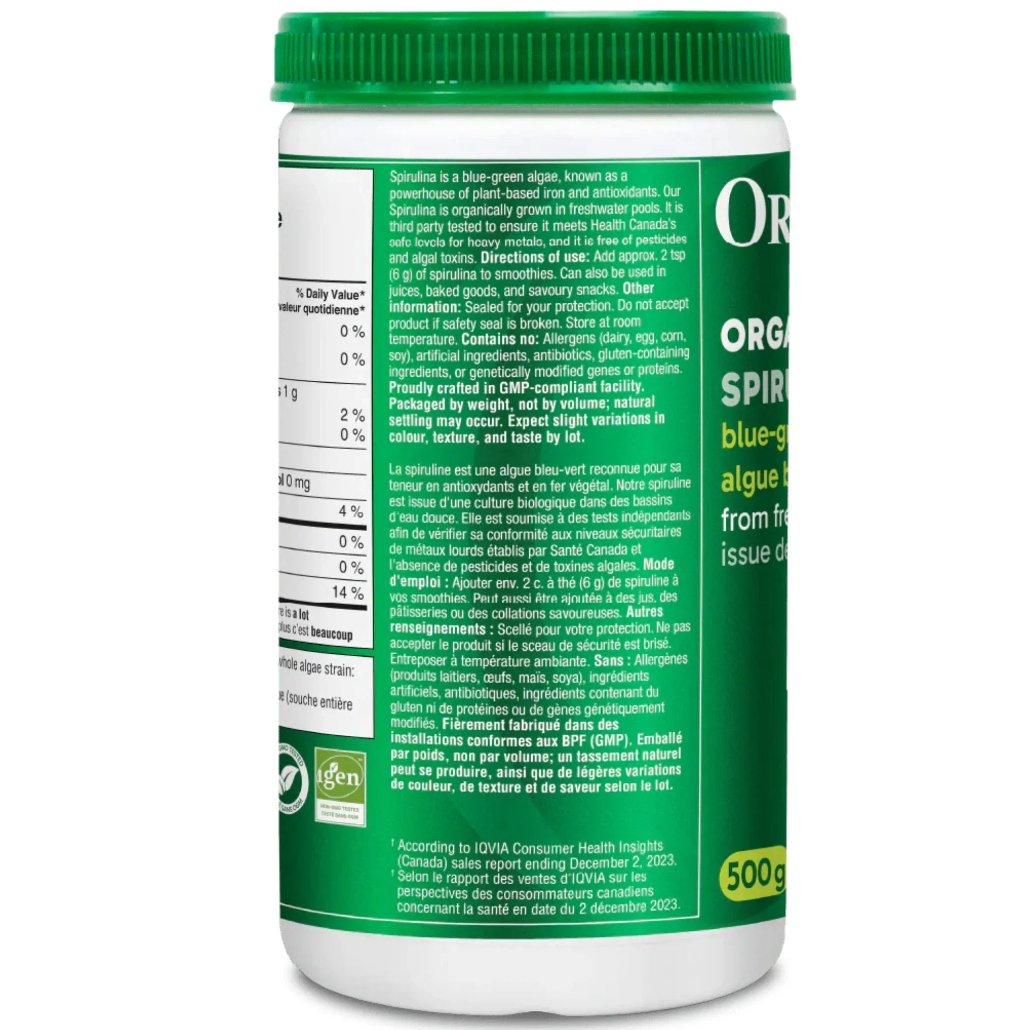 Organika Spirulina Powder 500g