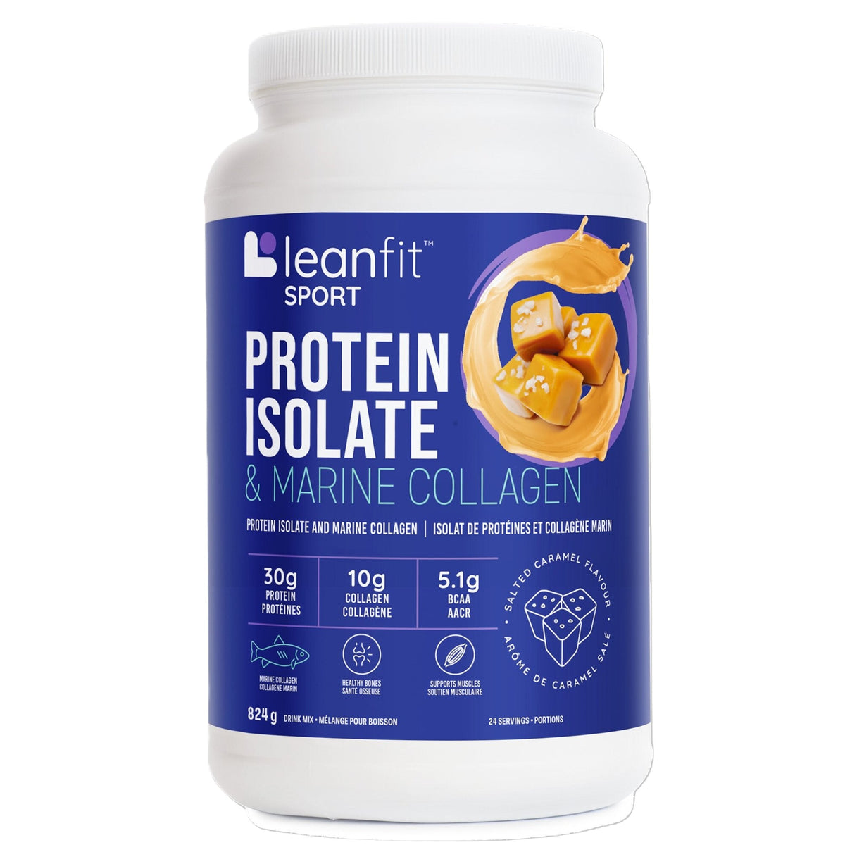 LeanFit Protein Isolate & Marine Collagen Salted Carmel 824g