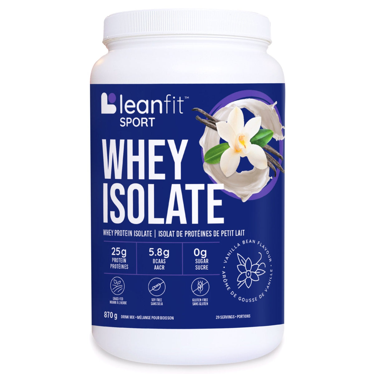 LeanFit Whey Isolate Vanilla Bean 870g