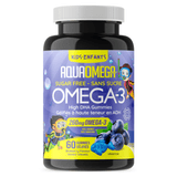 Aquaomega Omega-3 High DHA Kids Blueberry 60 Gummies - Provide Fatty Acids, Support Growth and Development in Children, Promotes Brain Health and Well-Being, Rich in Essential Nutrients