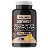 AquaOmega EPA Regular Strength 1700mg Omega-3, 240 Softgels - Supports Heart Health, Bone Frailty, Optimal Absorption, Reduce Inflammation, Suitable for Heart Related Conditions