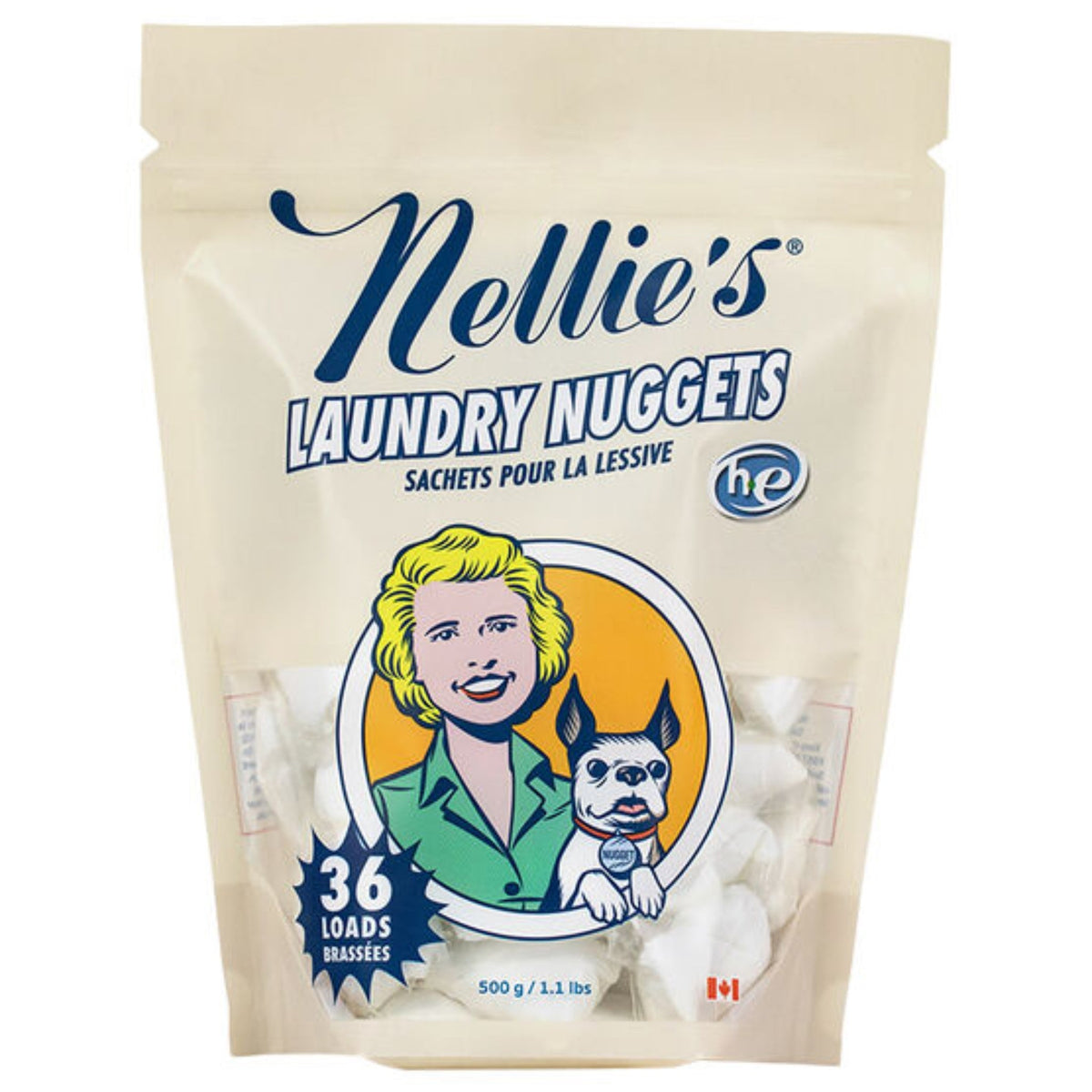 Nellies Laundry Nuggets 36 Loads 500g - Effective Stain Remover, Effortless Laundry Care, Plant-based Eco-Friendly Laundry Nuggets, Travel-Friendly