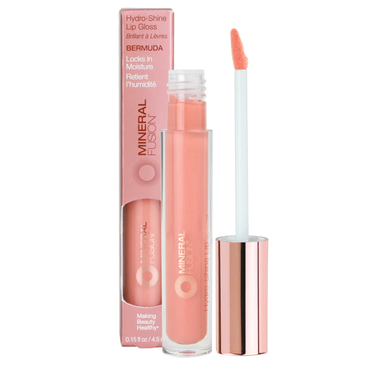 Mineral Fusion Hydro-Shine Lip Gloss Bermuda 5ml - Ultra-Nourishing Non-Sticky Lip Gloss, Vitamin E to Keep Lips Soft and Nourished, Contains Natural Ingredients