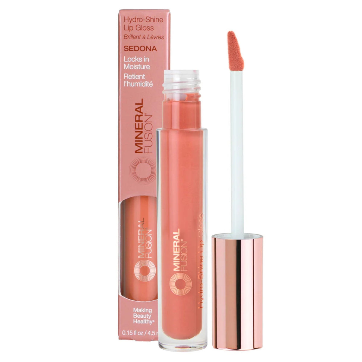 Mineral Fusion Hydro-Shine Lip Gloss Sedona 5ml - Nourishes Lips, Promotes Healthy-Looking Shine, Rich in Vitamin E, Locks in Moisture, Non-Sticky Lip Gloss