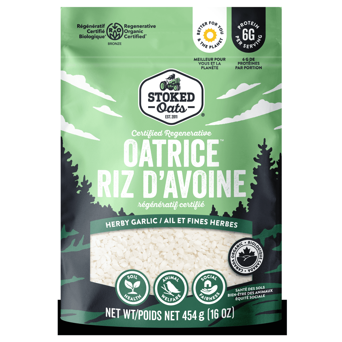 Stoked Oats Oat Rice Herby Garlic 454g