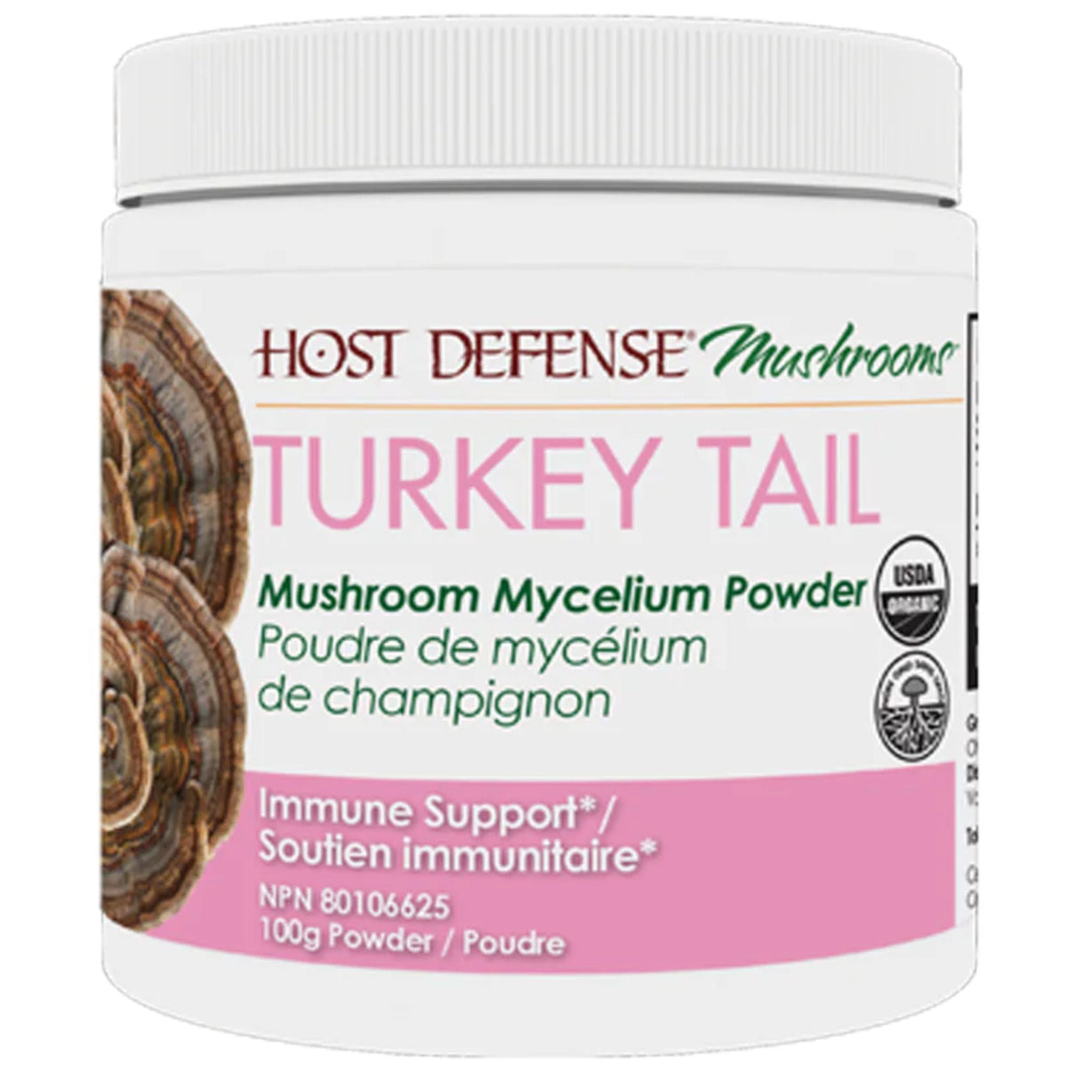 Host Defense Turkey Tail Mushroom Mycelium Powder 100g - Supports Beneficial Microflora in the Gut Microbiome, Promotes Digestive and Gastrointestinal Health