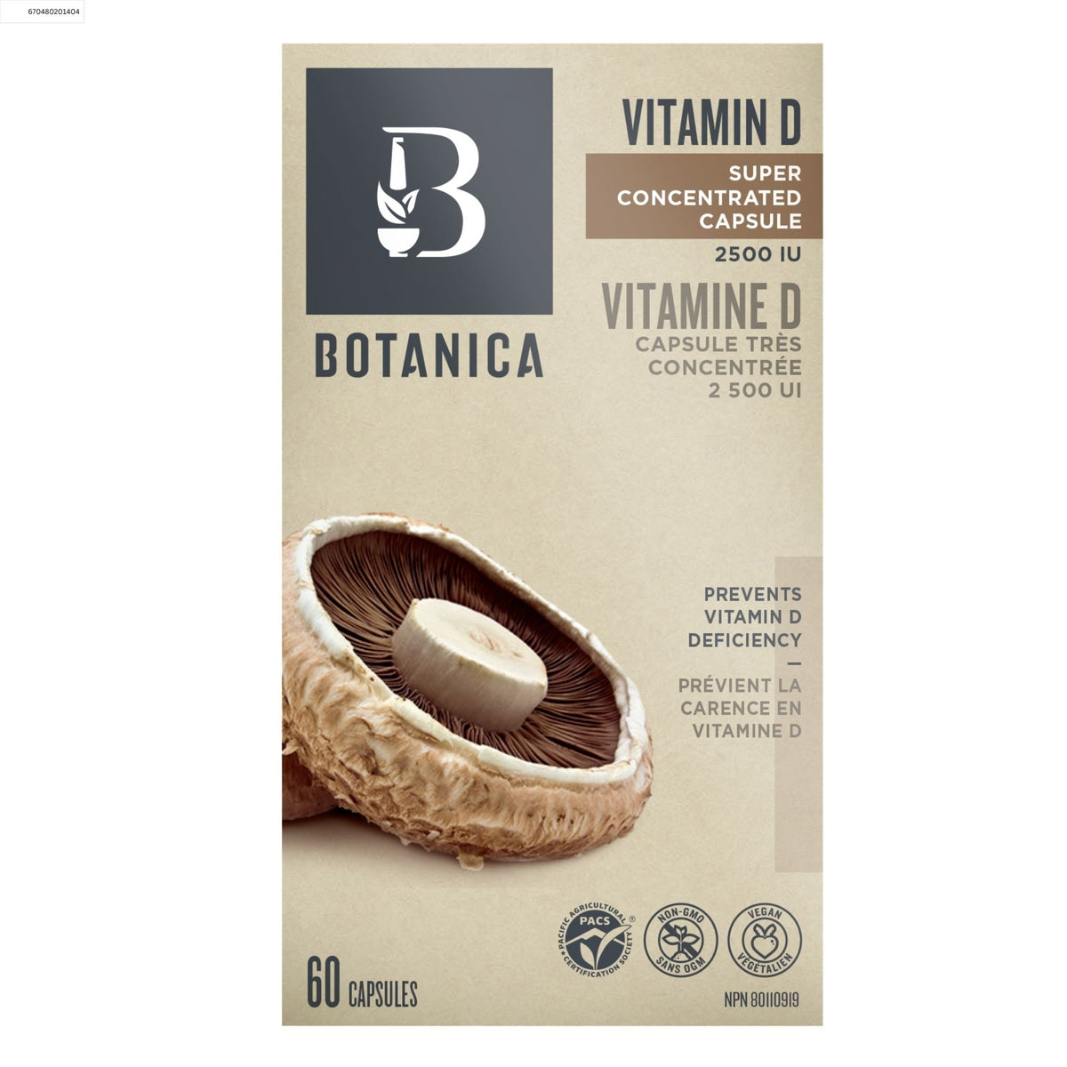 Botanica Vitamin D 2500IU 60 Capsules