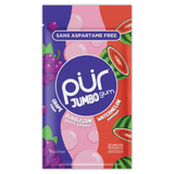 PUR Jumbo Gum Grape, Bubblegum, Watermelon 81g - Promotes Oral Health, Prevents Tooth Decay And Cavities, A Mouth-Watering Natural Bubblegum That Contains Xylitol, Looks And Tastes Just Like Sugar