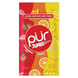 PUR Jumbo Gum Strawberry, Orange, Banana 81g - Aspartame Free Mouthwatering Chewing Gum, Each Gum Offers A Satisfying Chew, Contains Xylitol, Boost Oral Health