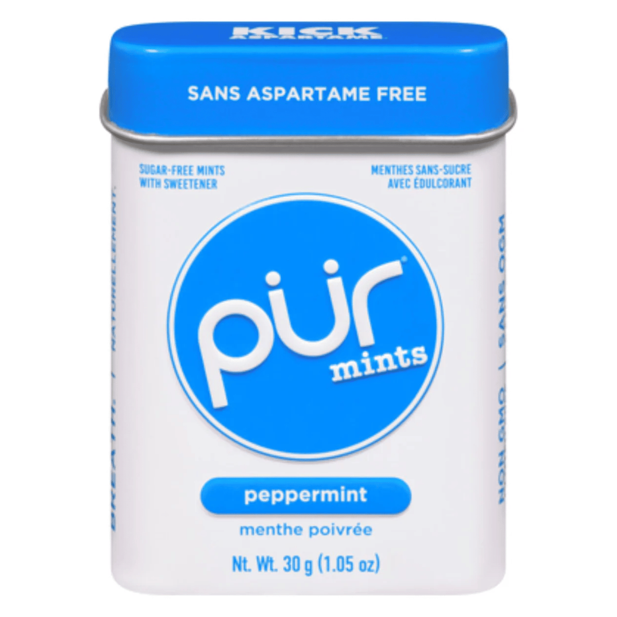 Pur Mints Peppermint 30g - Sugar-Free Mints That Give a Refreshing Taste, Naturally Sweetened With Xylitol, Allergen Free Mints, Contains Quality Ingredients