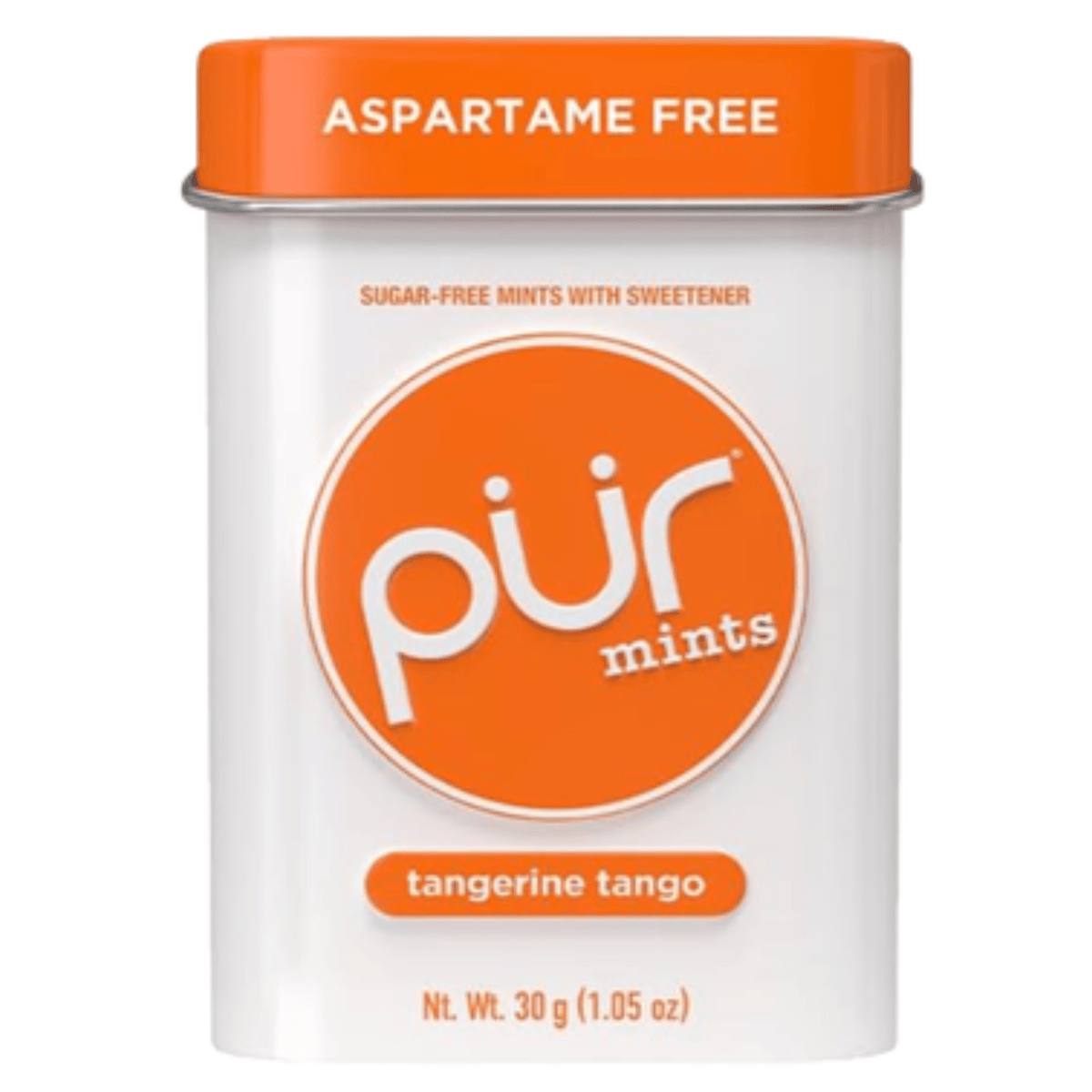 Pur Mints Tangerine Tango 30g - Have a Long-Lasting Tangy Fruit and Citrus Flavor, Helps Fight Sweet Tooth Cravings and Dry Mouth, Naturally Sweetened With Xylitol