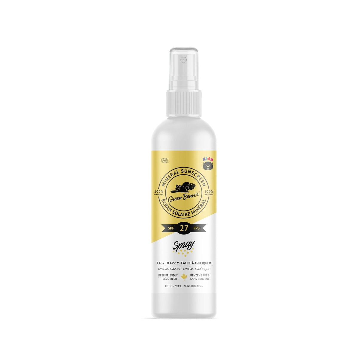 The Green Beaver Company Certified Org SPF 27 Kids Spray 90ml