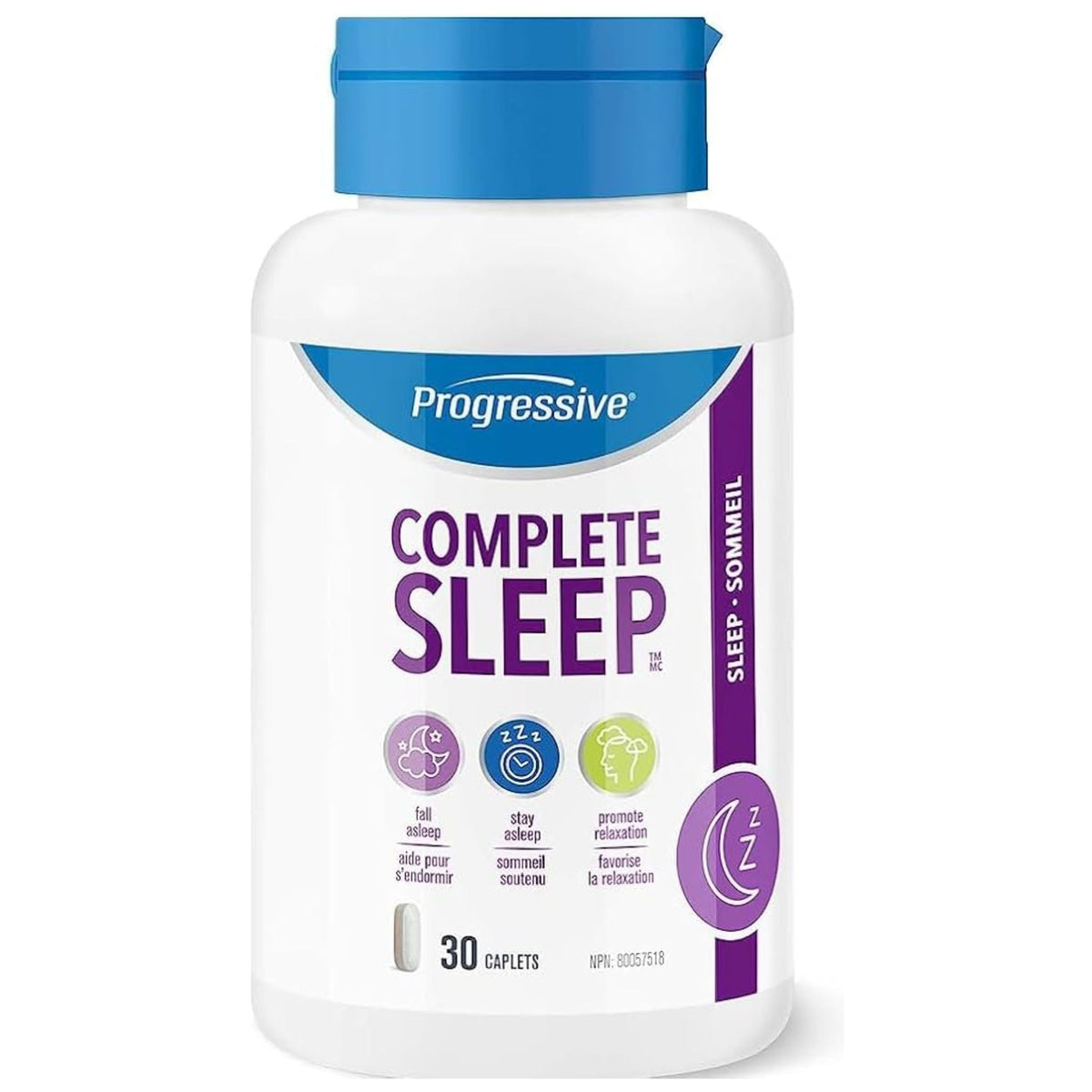 Progressive Complete Sleep 30 Capsules - Advanced Bi-Layer Caplet That Helps You Fall Asleep Faster and Stay Asleep Longer, Reduce the Effects of Jet Lag, Promote Relaxation