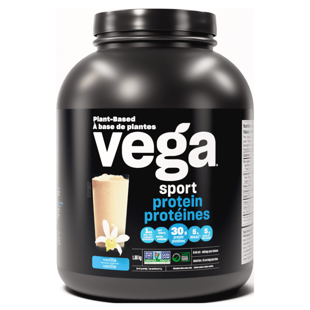 Vega Plant-Based Sport Protein Vanilla 1.86kg - Protein for Post Workout Recovery, Clean Nutrition Powder, Zero Sugar Added Vegan Protein, Can Add to Favorite Smoothie or Vegan Protein Shake Recipe