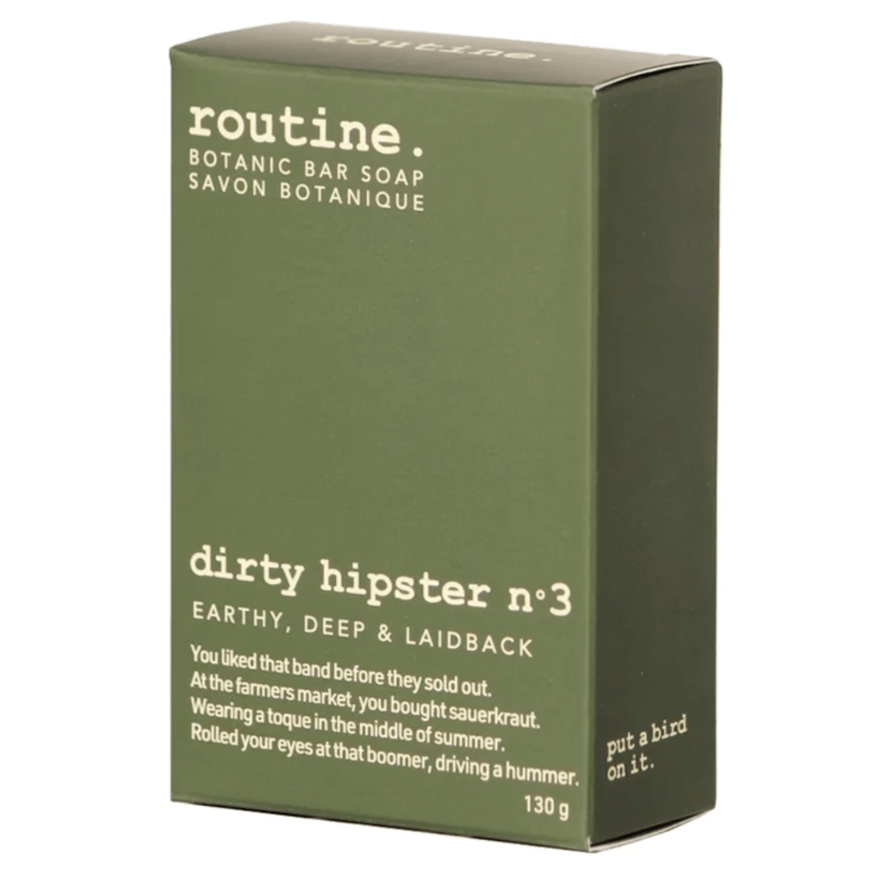 Routine Dirty Hipster No. 3 Bar Soap 130g - Detoxifying Charcoal Soap, Gets You Clean From Your Hands to Your Arm Pits, Leaving Nothing Behind but a Earthly, Woodsy Scent