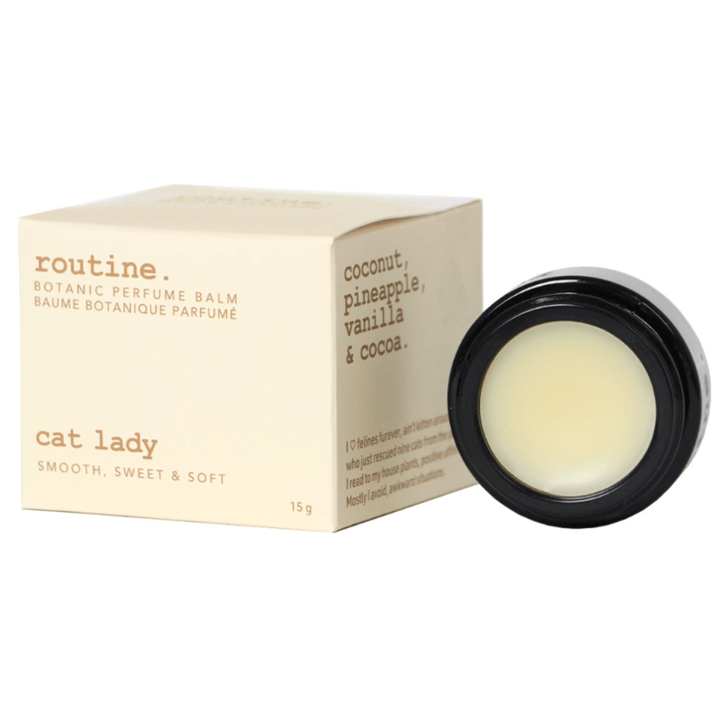 Routine Cat Lady Botanic Perfume Balm 15g - Signature Scent, Hydrating, Repairing Botanicals, Deep Moisture for Neck, Décolletage, and Anywhere Else You Want Lasting Scent & Hydration