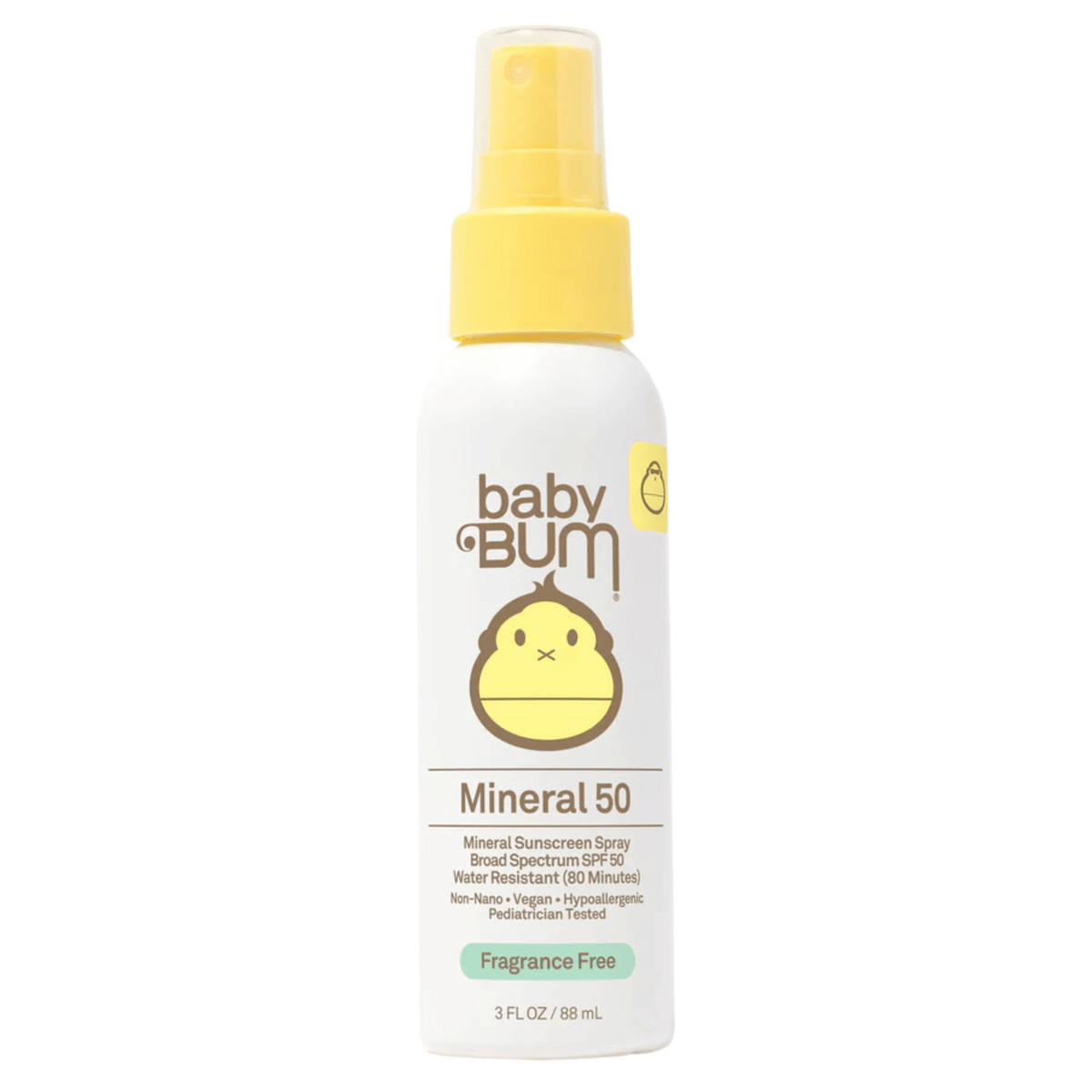Sun Bum Baby Bum Mineral SPF 50 Spray 88ml - Easily Absorbing With a Non-Oily Feel for UVA/UVB Protection, Suitable for Delicate Baby Skin, and Contains Naturally Moisturizing Ingredients