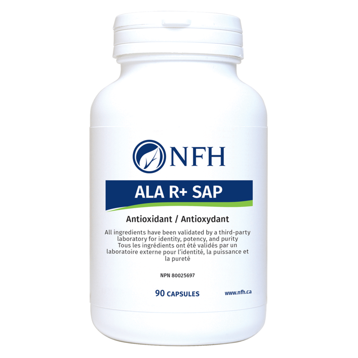 NFH ALA R+ SAP 90 Capsules - Supports Liver Health, Regulates Glucose Metabolism, Increases Glutathione Levels, Improve Antioxidant Status In The Body For Optimal Health - Nature's Source Inc