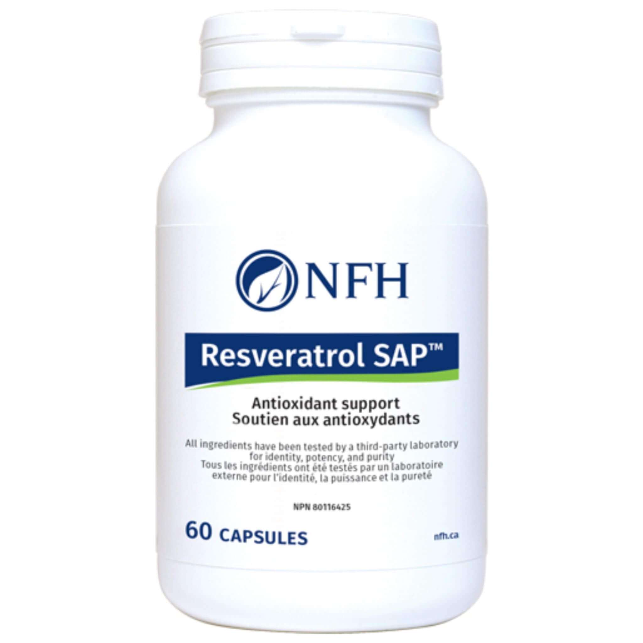 NFH Resveratrol SAP 60 Capsules - Possess Antioxidant Properties, Promote Women’s Metabolic, Cardiovascular, and Bone Health, Support Optimal Health - Nature's Source Inc